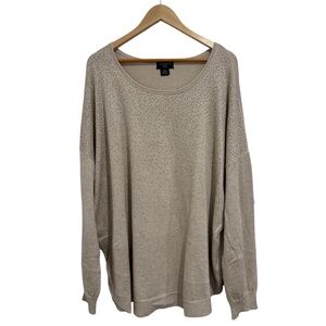Liz Claiborne Oatmeal Jewel-Embellished Sweater | Women’s 3X